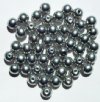 25 8mm Metallic Silver Round Glass Beads